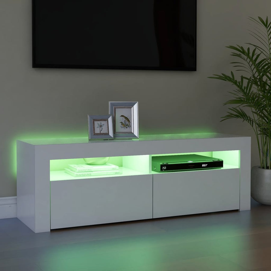 Tv-meubel met LED-verlichting 120x35x40 cm wit Wit