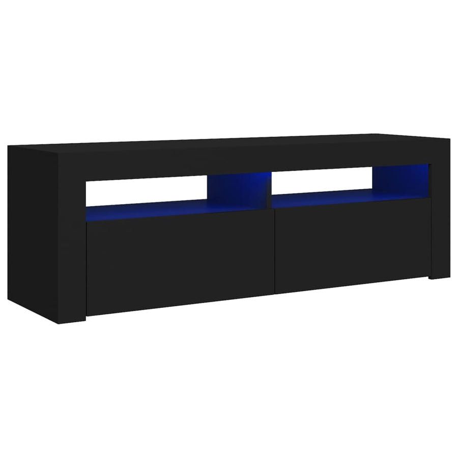 Tv-meubel met LED-verlichting 120x35x40 cm zwart Zwart