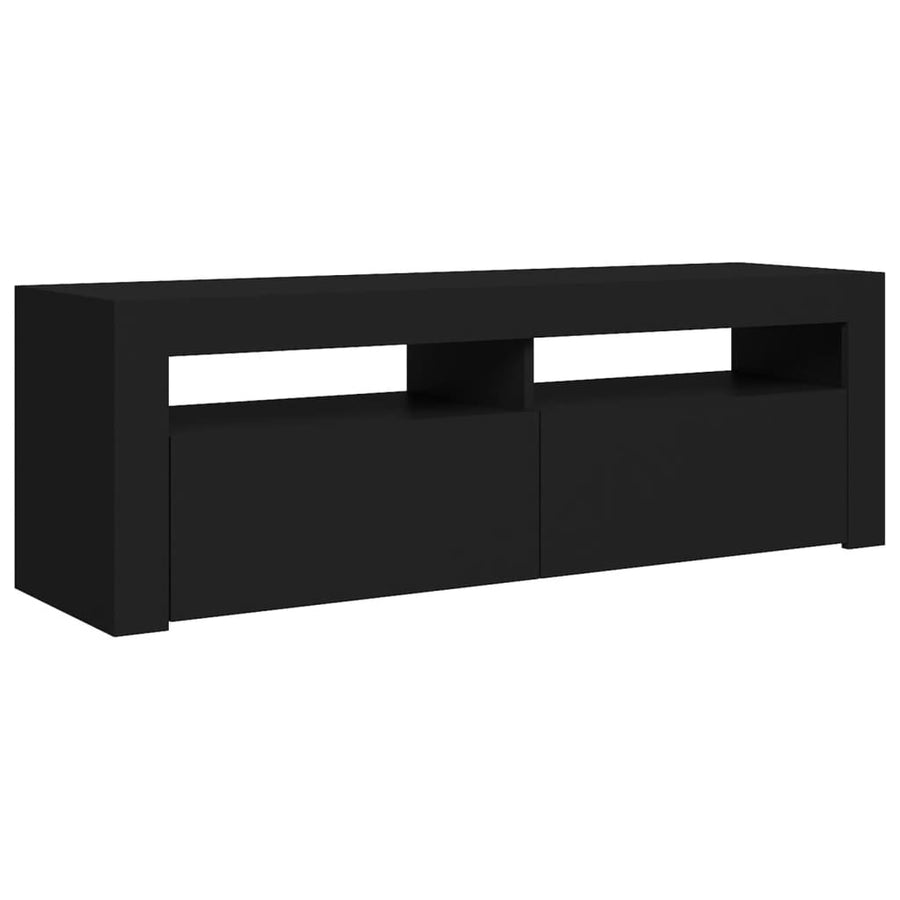 Tv-meubel met LED-verlichting 120x35x40 cm zwart Zwart