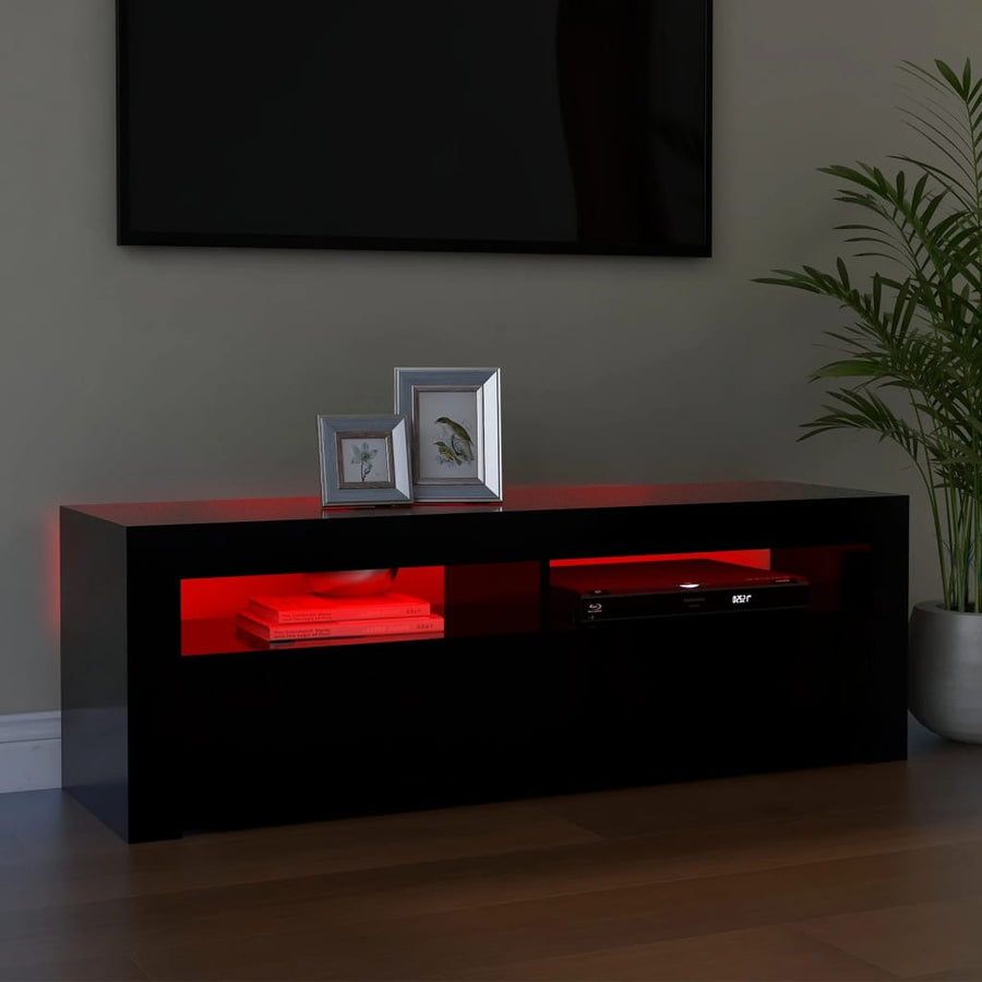 Tv-meubel met LED-verlichting 120x35x40 cm zwart Zwart