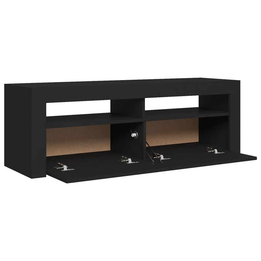 Tv-meubel met LED-verlichting 120x35x40 cm zwart Zwart