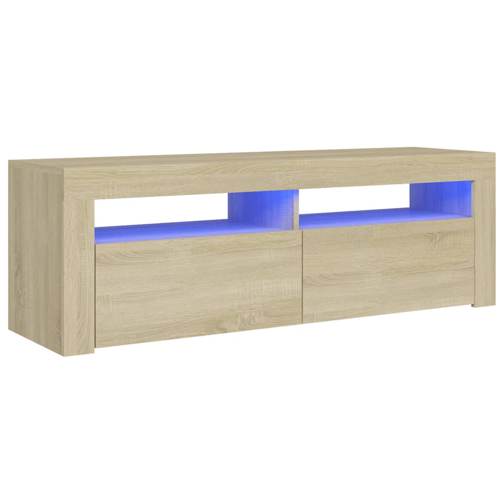 Tv-meubel met LED-verlichting 120x35x40 cm sonoma eikenkleurig Sonoma eiken