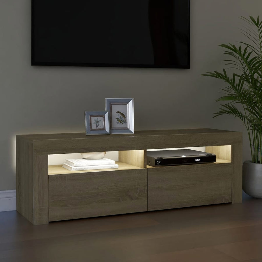 Tv-meubel met LED-verlichting 120x35x40 cm sonoma eikenkleurig Sonoma eiken
