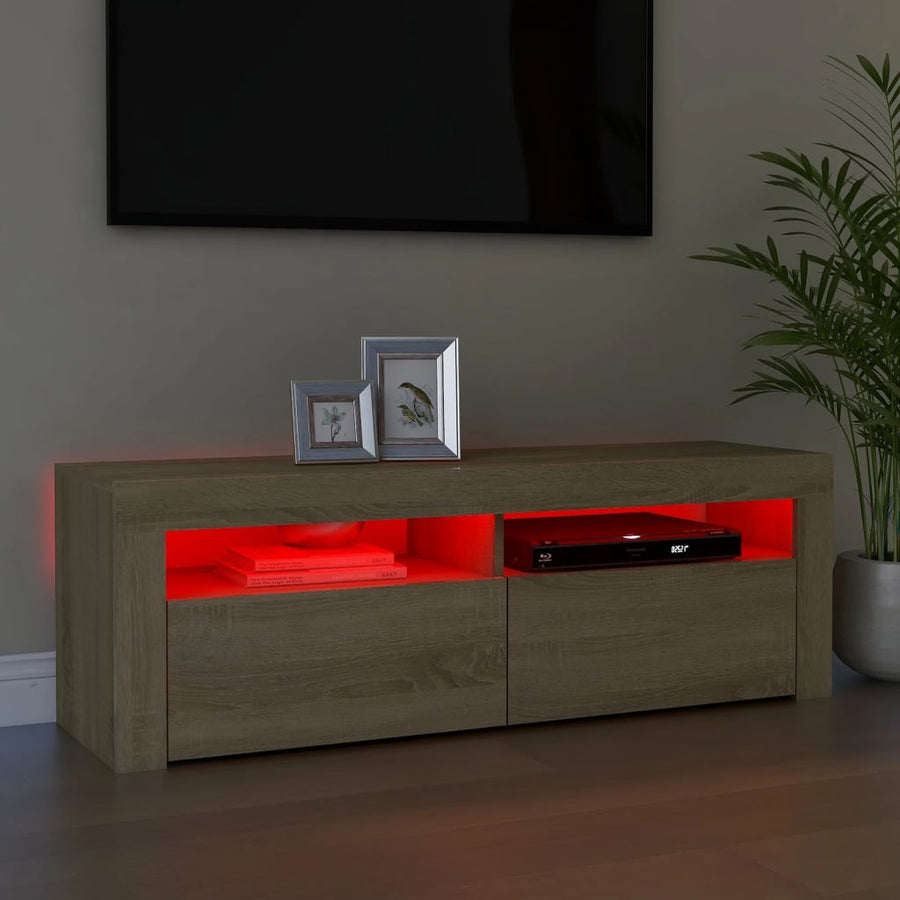 Tv-meubel met LED-verlichting 120x35x40 cm sonoma eikenkleurig Sonoma eiken