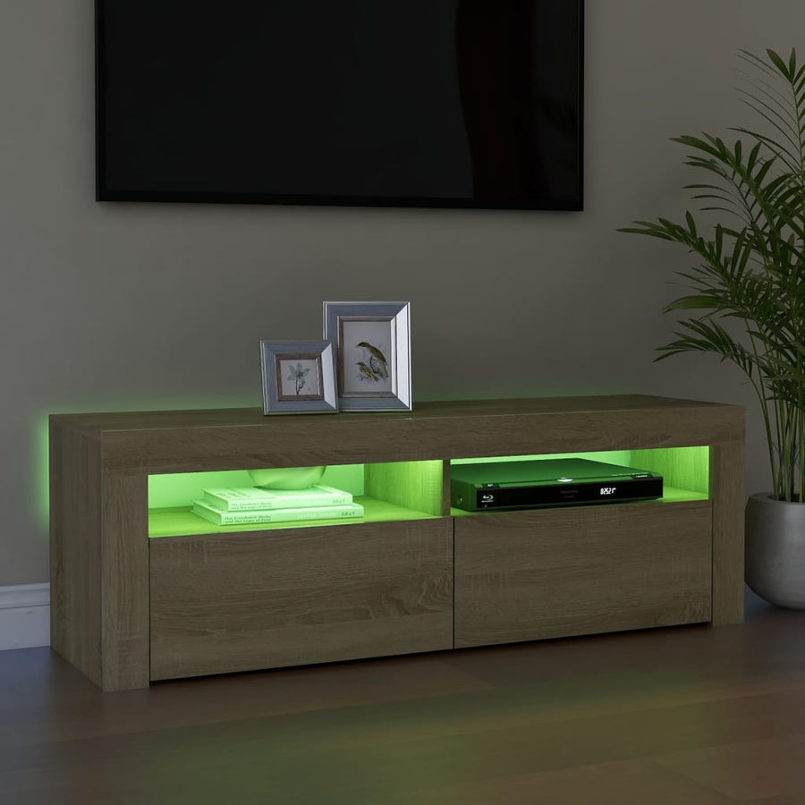 Tv-meubel met LED-verlichting 120x35x40 cm sonoma eikenkleurig Sonoma eiken