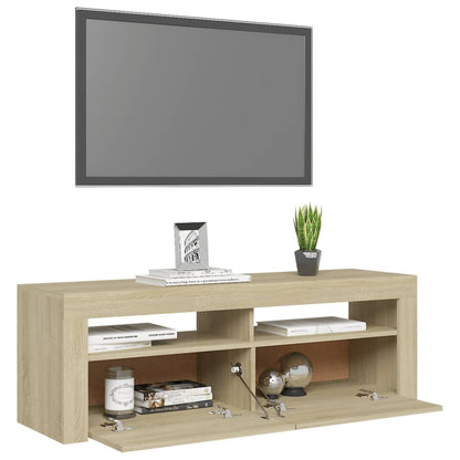 Tv-meubel met LED-verlichting 120x35x40 cm sonoma eikenkleurig Sonoma eiken