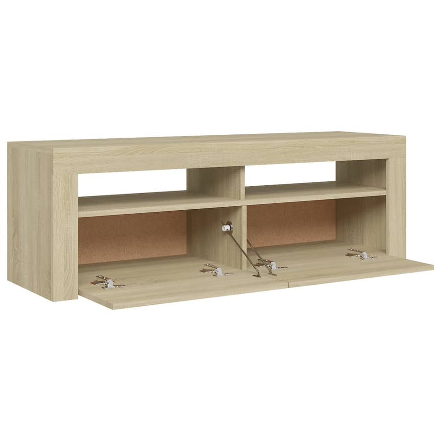 Tv-meubel met LED-verlichting 120x35x40 cm sonoma eikenkleurig Sonoma eiken