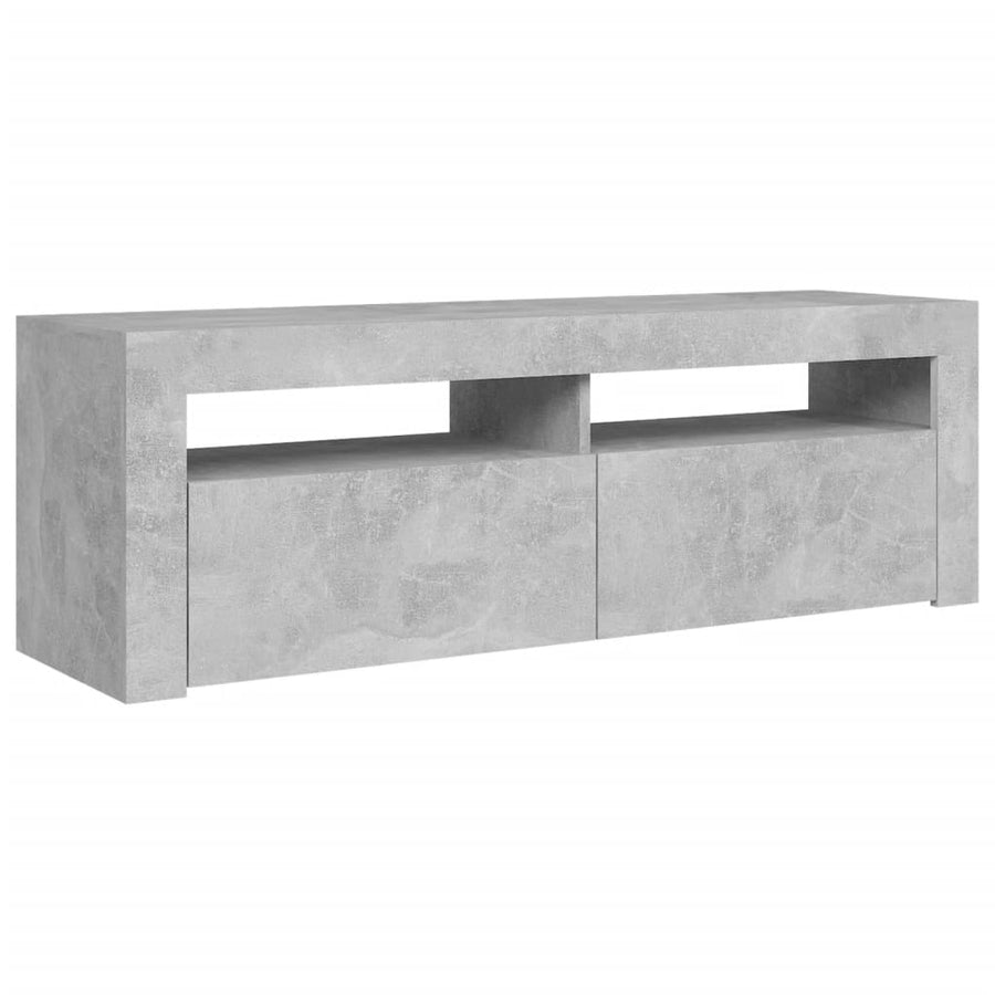 Tv-meubel met LED-verlichting 120x35x40 cm betongrijs Betongrijs