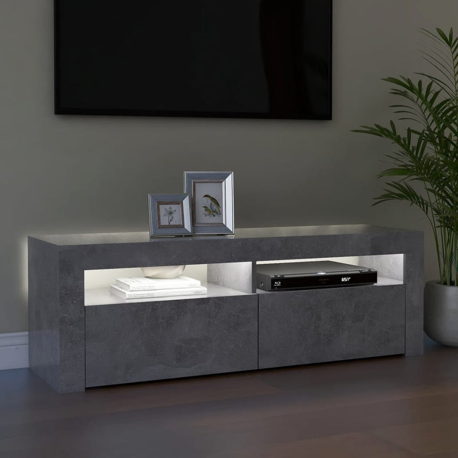 Tv-meubel met LED-verlichting 120x35x40 cm betongrijs Betongrijs