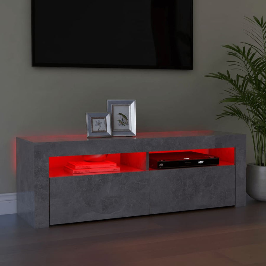 Tv-meubel met LED-verlichting 120x35x40 cm betongrijs Betongrijs