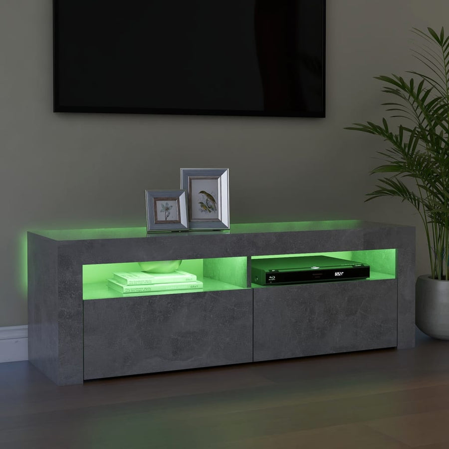 Tv-meubel met LED-verlichting 120x35x40 cm betongrijs Betongrijs