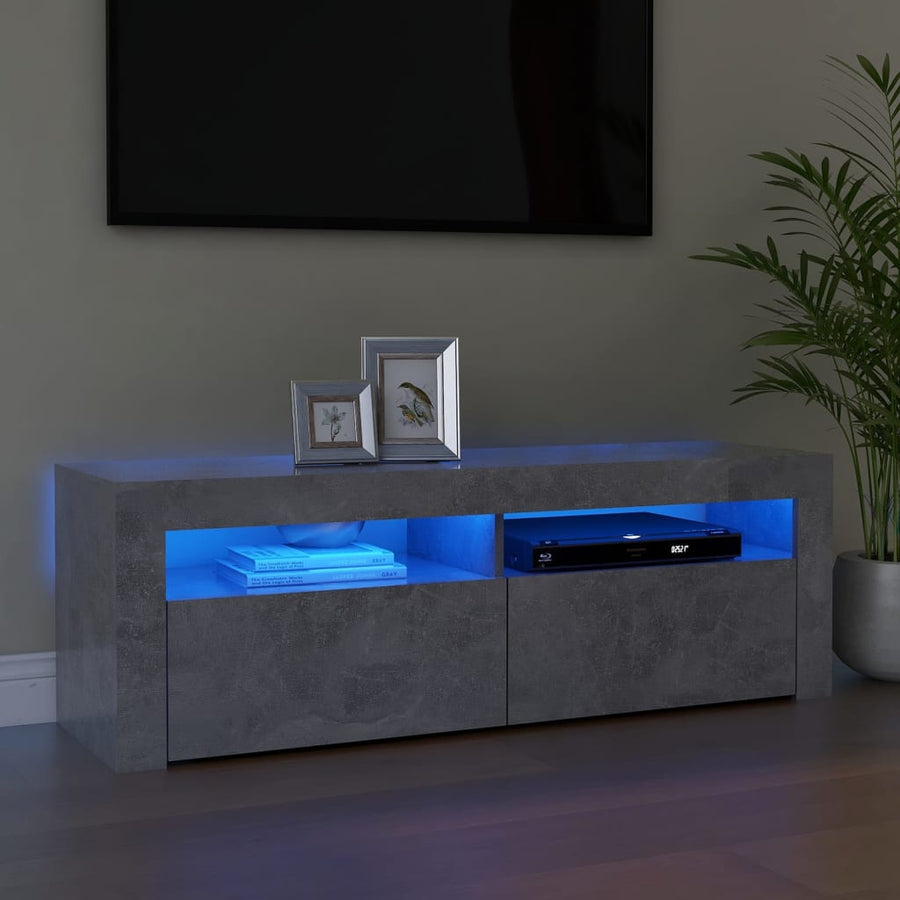 Tv-meubel met LED-verlichting 120x35x40 cm betongrijs Betongrijs