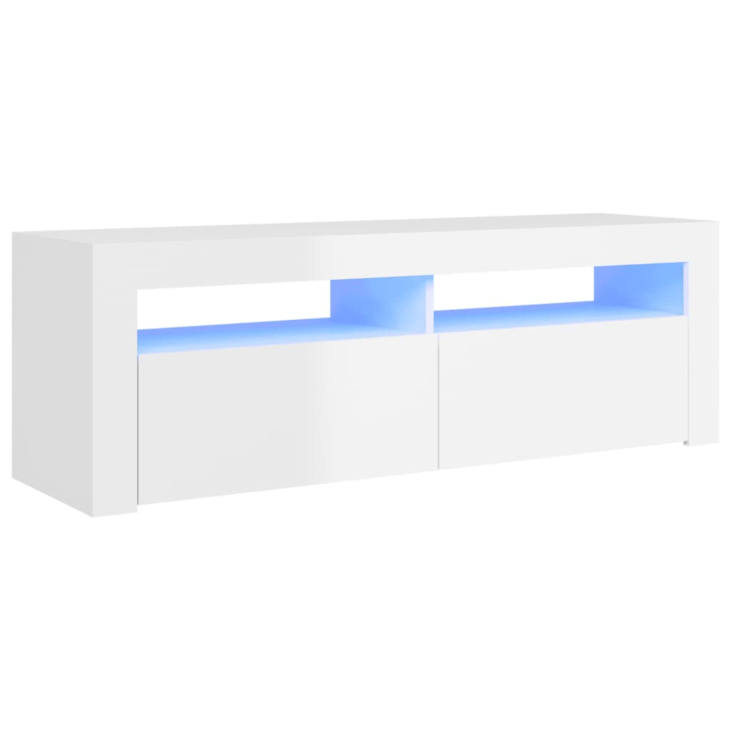 Tv-meubel met LED-verlichting 120x35x40 cm hoogglans wit Hoogglans wit