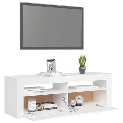 Tv-meubel met LED-verlichting 120x35x40 cm hoogglans wit Hoogglans wit