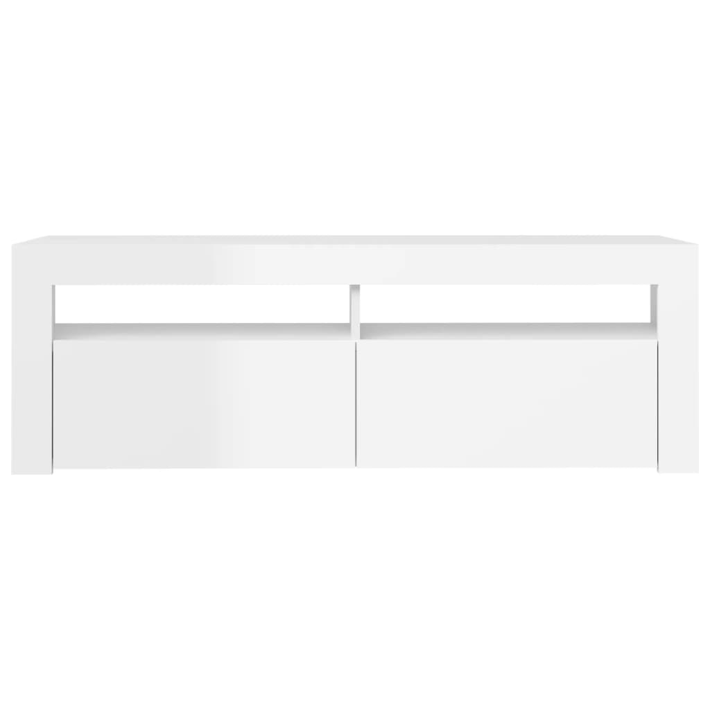 Tv-meubel met LED-verlichting 120x35x40 cm hoogglans wit Hoogglans wit