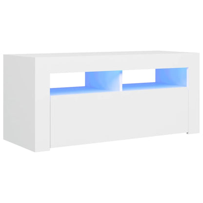 Tv-meubel met LED-verlichting 90x35x40 cm wit Wit