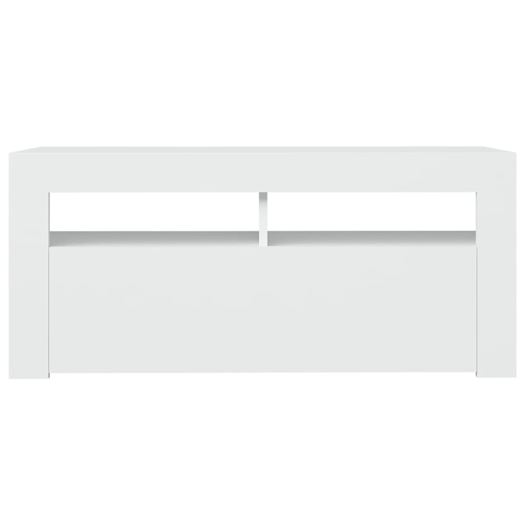 Tv-meubel met LED-verlichting 90x35x40 cm wit Wit