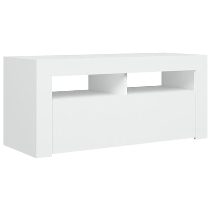Tv-meubel met LED-verlichting 90x35x40 cm wit Wit
