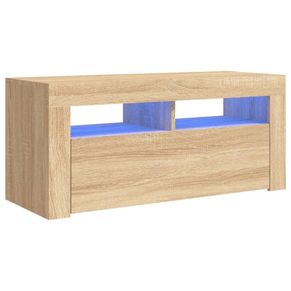 Tv-meubel met LED-verlichting 90x35x40 cm sonoma eikenkleurig Sonoma eiken