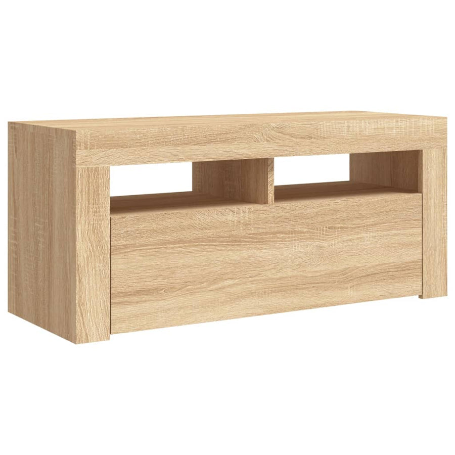 Tv-meubel met LED-verlichting 90x35x40 cm sonoma eikenkleurig Sonoma eiken