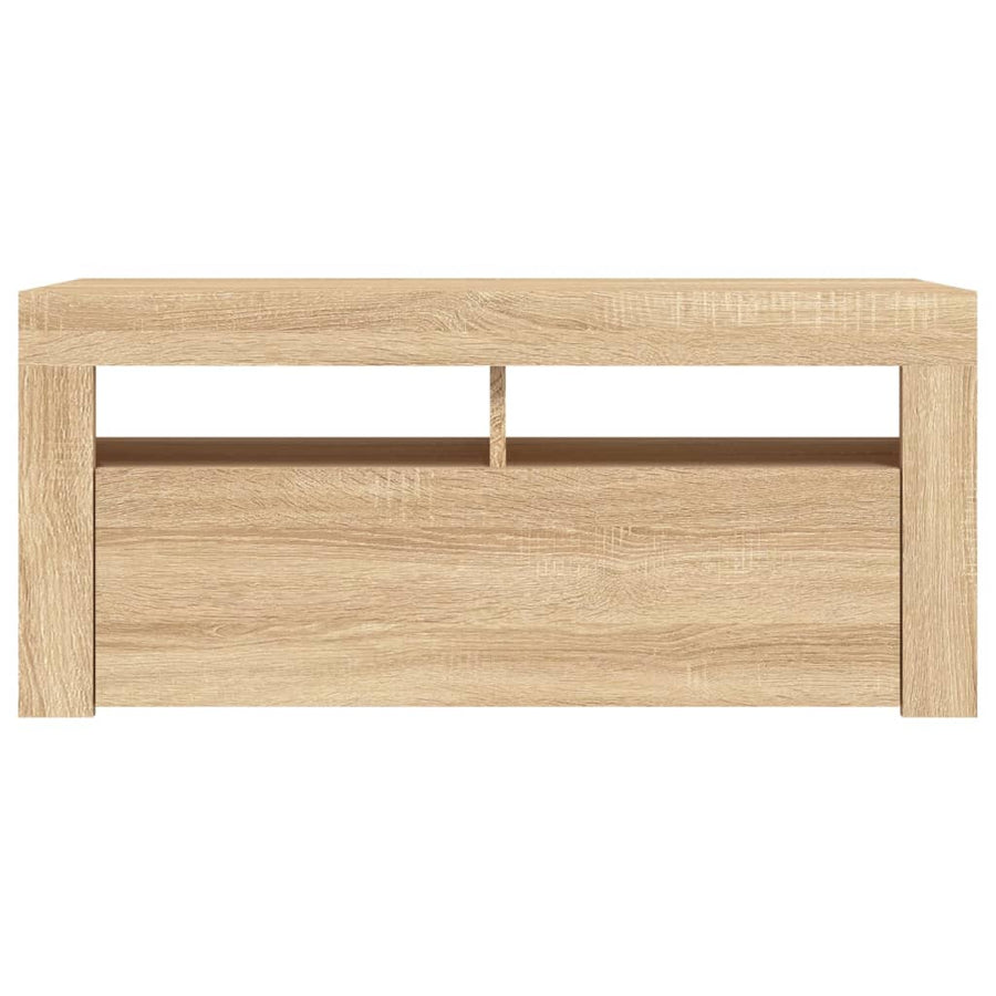Tv-meubel met LED-verlichting 90x35x40 cm sonoma eikenkleurig Sonoma eiken