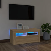 Tv-meubel 90x35x40 cm sonoma eiken led