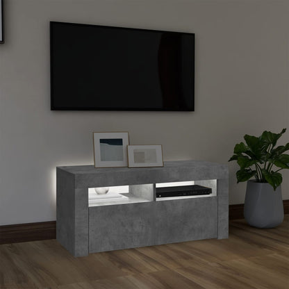 Tv-Meubel Met Led-Verlichting 90X35X40 Cm Betongrijs