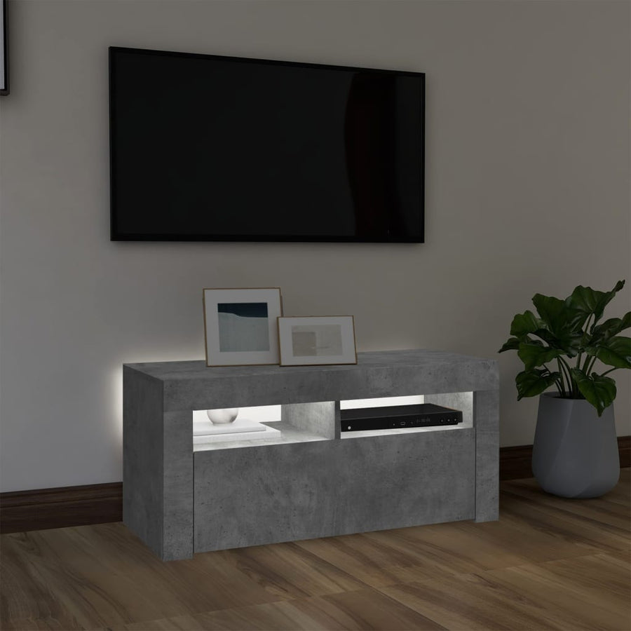 Tv-Meubel Met Led-Verlichting 90X35X40 Cm Betongrijs