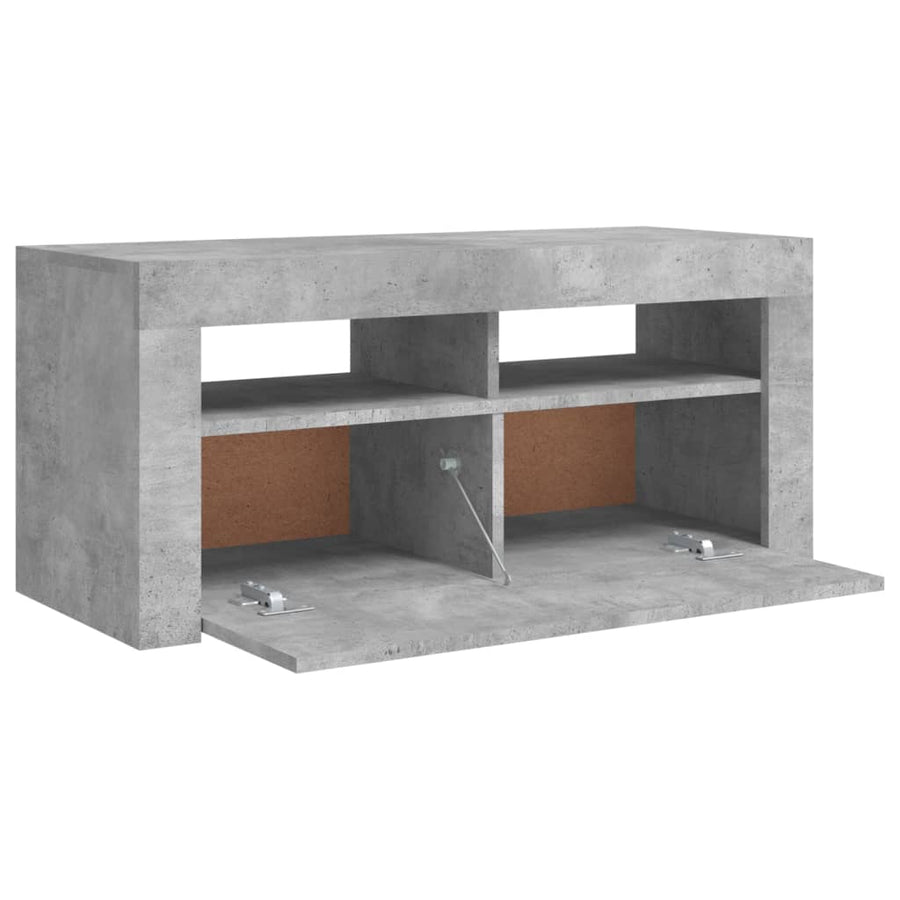 Tv-Meubel Met Led-Verlichting 90X35X40 Cm Betongrijs