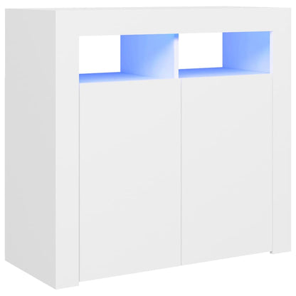 Dressoir met LED-verlichting 80x35x75 cm wit 80 x 35 x 75 cm Wit