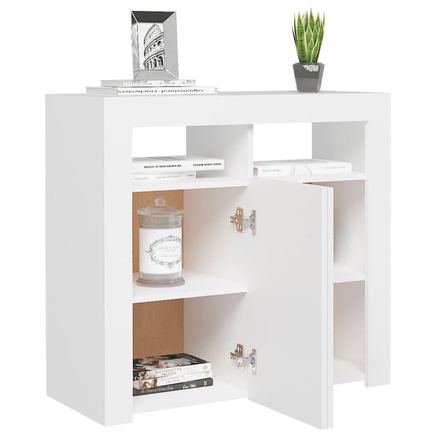 Dressoir met LED-verlichting 80x35x75 cm wit 80 x 35 x 75 cm Wit