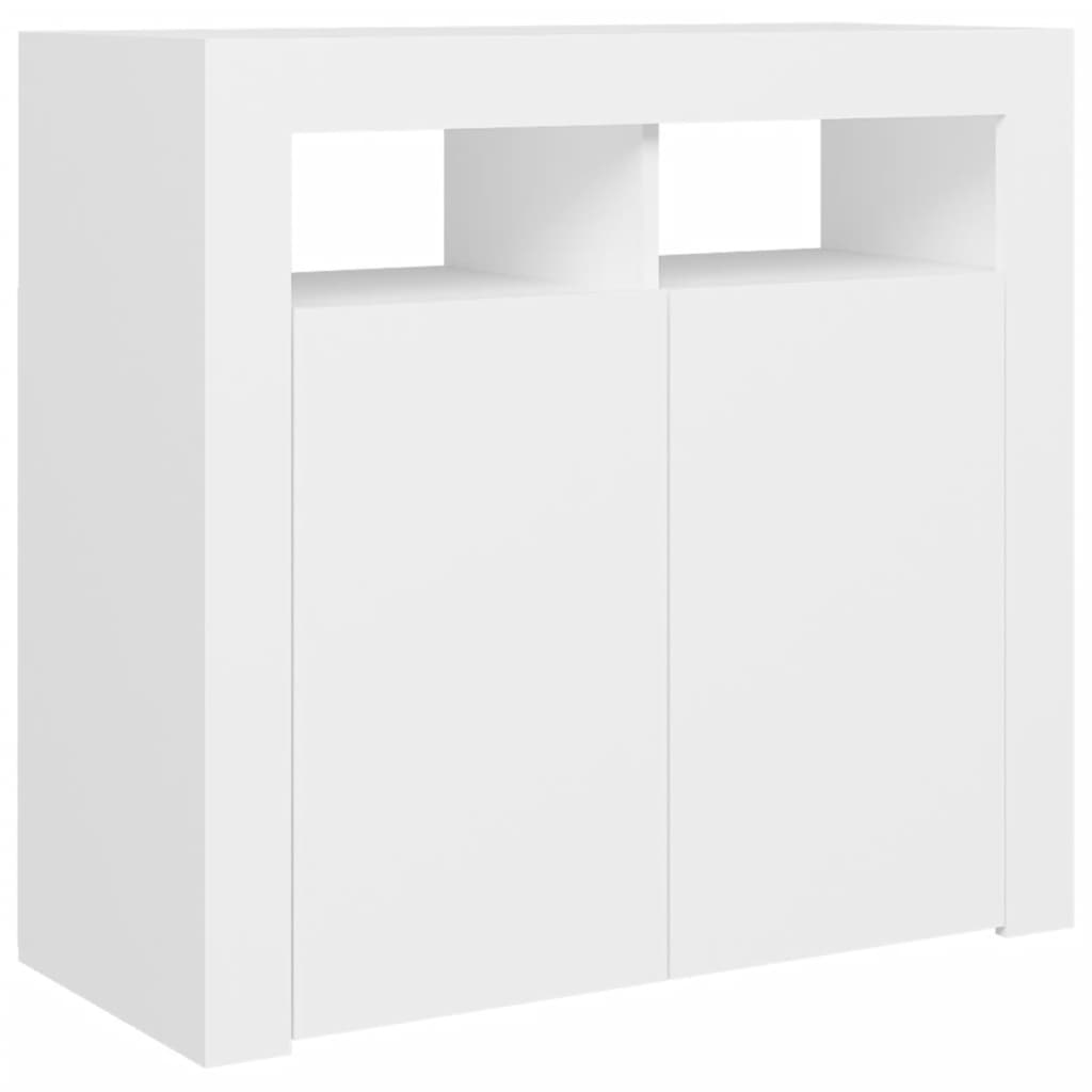 Dressoir met LED-verlichting 80x35x75 cm wit 80 x 35 x 75 cm Wit