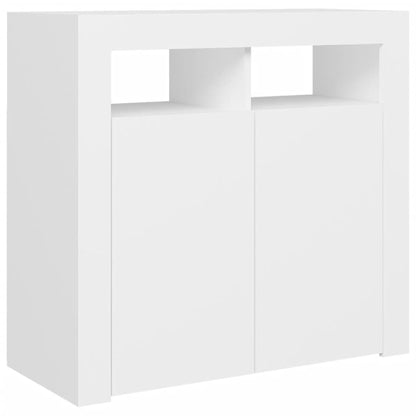 Dressoir met LED-verlichting 80x35x75 cm wit 80 x 35 x 75 cm Wit