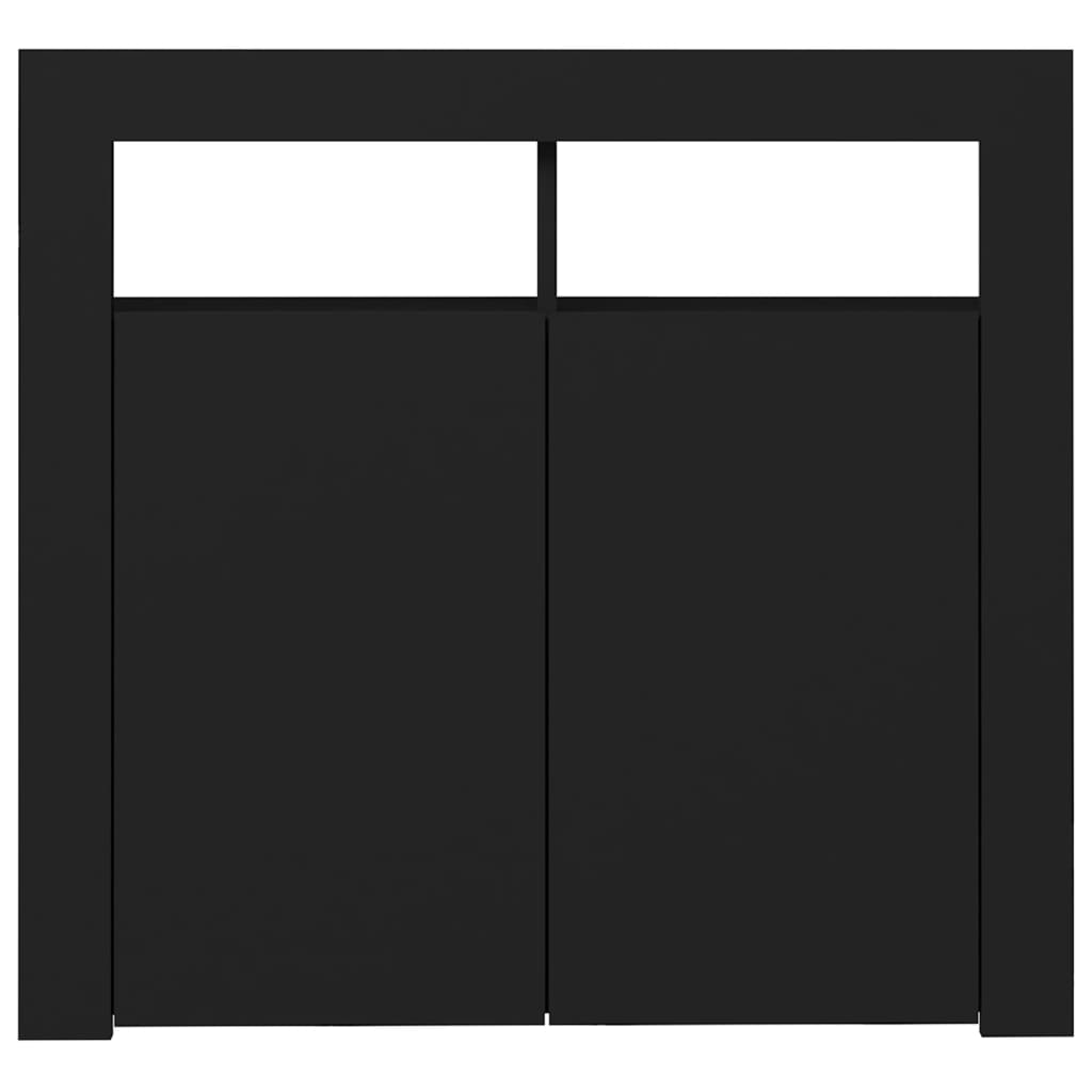 Dressoir met LED-verlichting 80x35x75 cm zwart 80 x 35 x 75 cm Zwart