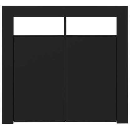 Dressoir met LED-verlichting 80x35x75 cm zwart 80 x 35 x 75 cm Zwart