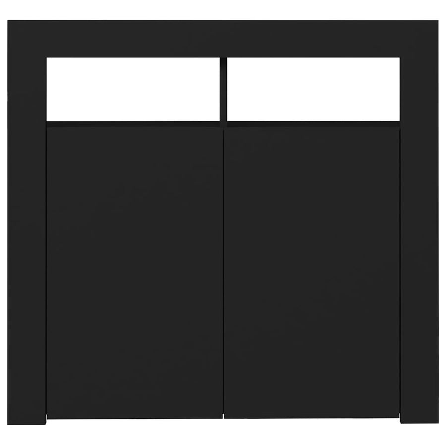 Dressoir met LED-verlichting 80x35x75 cm zwart 80 x 35 x 75 cm Zwart