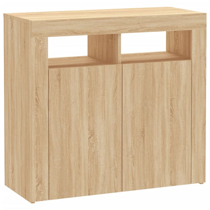 Dressoir met LED-verlichting 80x35x75 cm sonoma eikenkleurig 80 x 35 x 75 cm Sonoma eiken