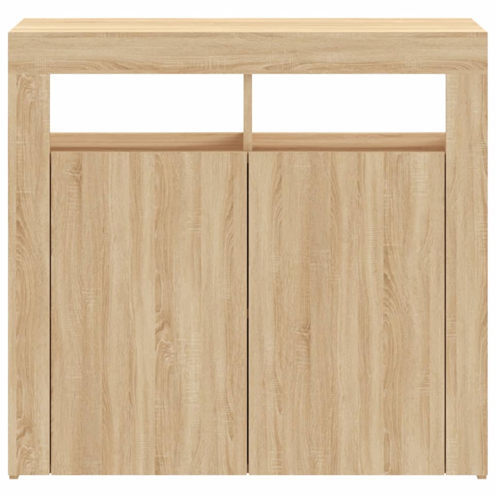 Dressoir met LED-verlichting 80x35x75 cm sonoma eikenkleurig 80 x 35 x 75 cm Sonoma eiken