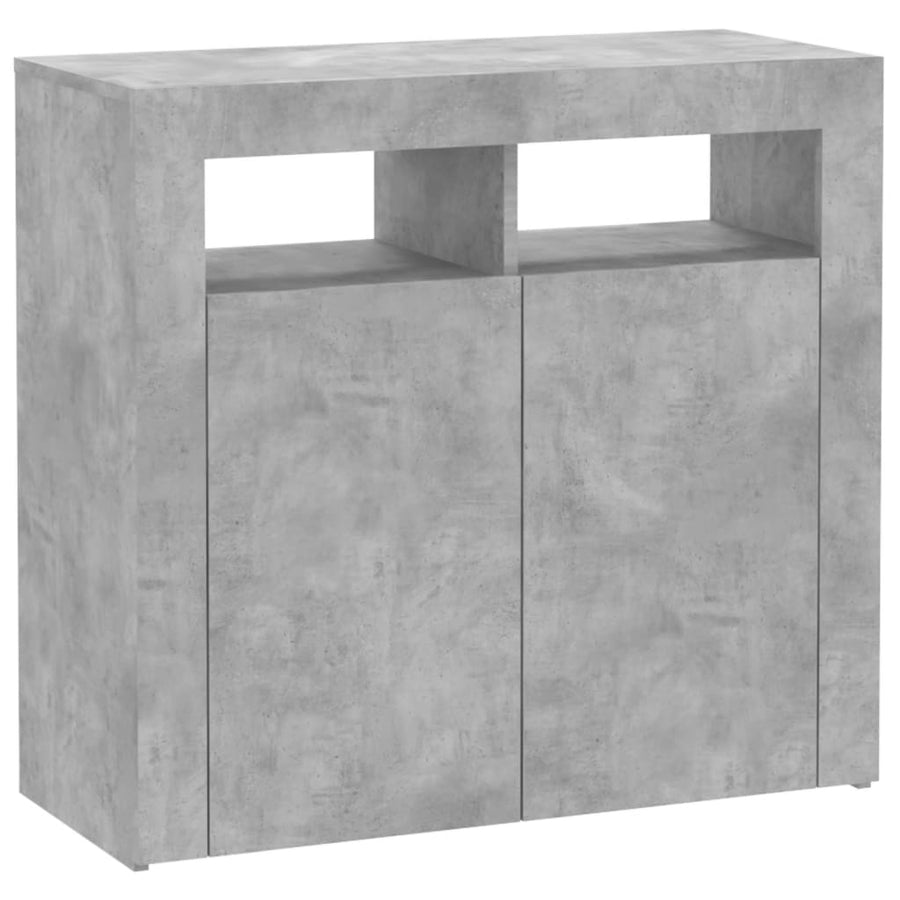 Dressoir Met Led-Verlichting 80 x 35 x 75 cm Betongrijs
