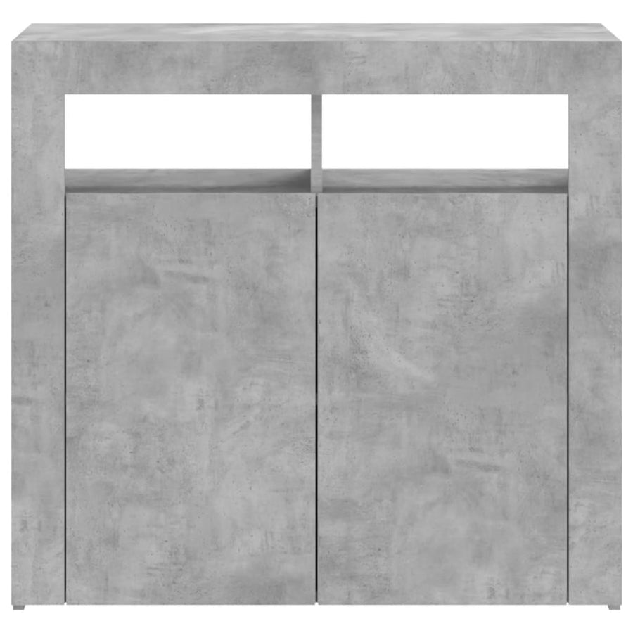 Dressoir Met Led-Verlichting 80 x 35 x 75 cm Betongrijs