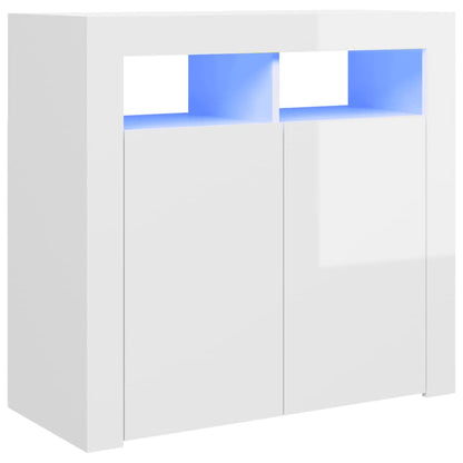 Dressoir met LED-verlichting 80x35x75 cm hoogglans wit 80 x 35 x 75 cm Hoogglans wit