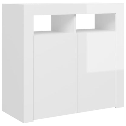 Dressoir met LED-verlichting 80x35x75 cm hoogglans wit 80 x 35 x 75 cm Hoogglans wit