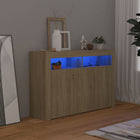 Dressoir Met Led-Verlichting 5,5X30X75 Cm Kleur 115.5 x 30 x 75 cm Sonoma eiken