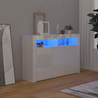 Dressoir met LED-verlichting 115,5x30x75 cm hoogglans wit 115.5 x 30 x 75 cm Hoogglans wit