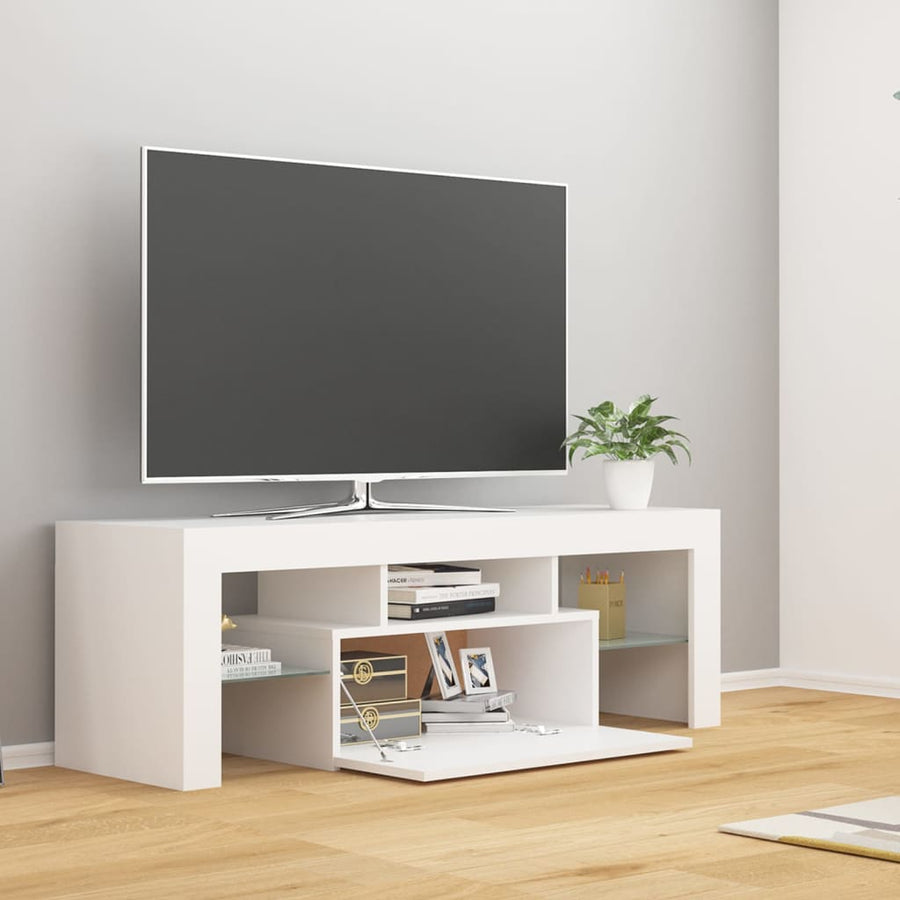 Tv-meubel met LED-verlichting 120x35x40 cm wit Wit