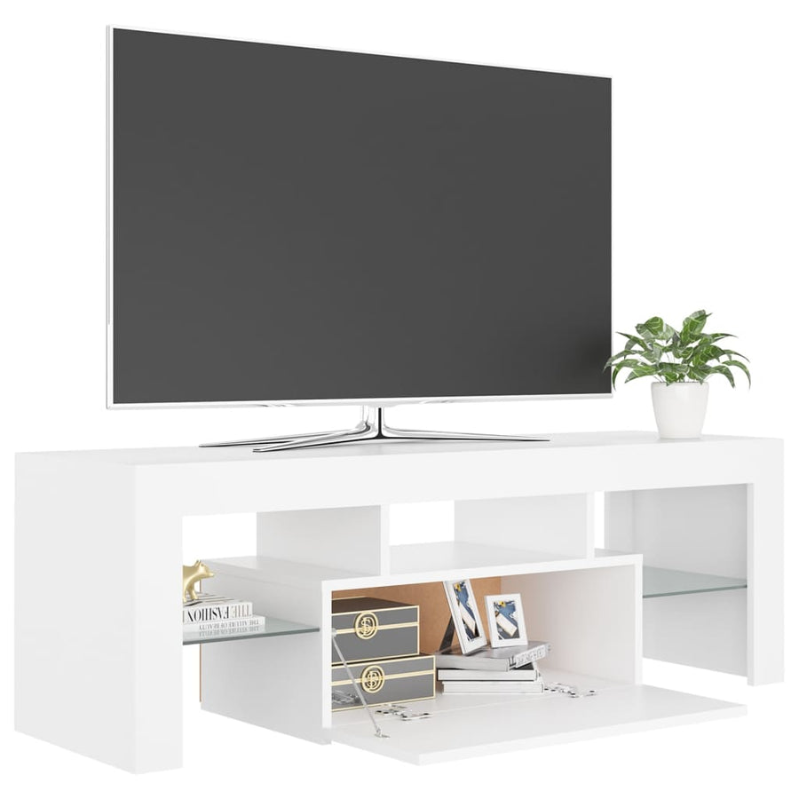 Tv-meubel met LED-verlichting 120x35x40 cm wit Wit