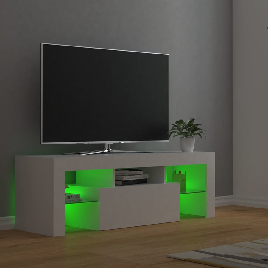 Tv-meubel met LED-verlichting 120x35x40 cm wit Wit