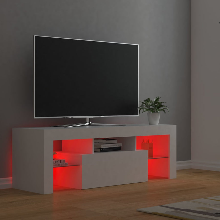 Tv-meubel met LED-verlichting 120x35x40 cm wit Wit