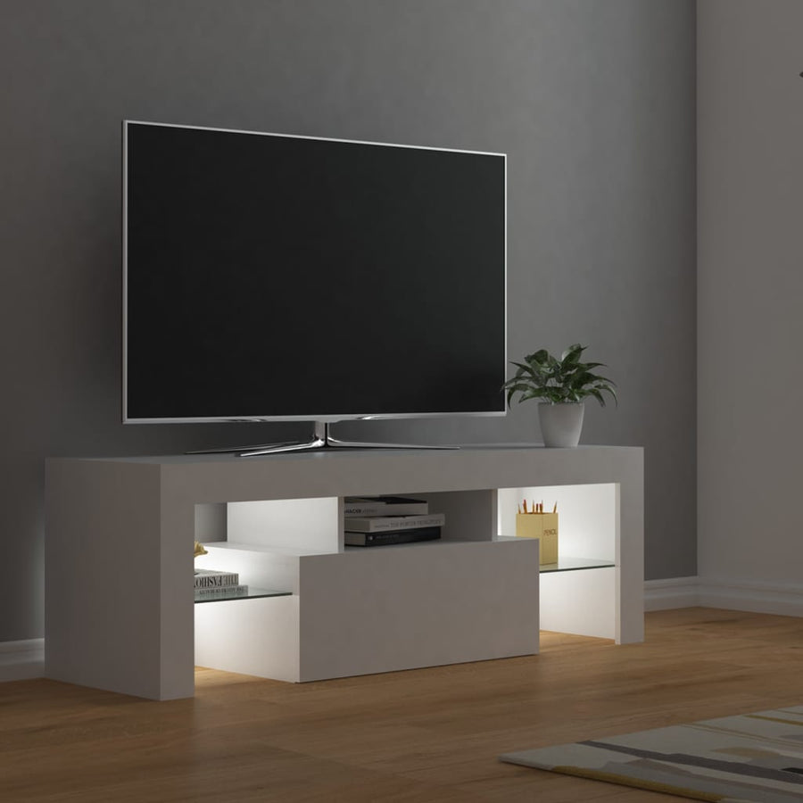 Tv-meubel met LED-verlichting 120x35x40 cm wit Wit