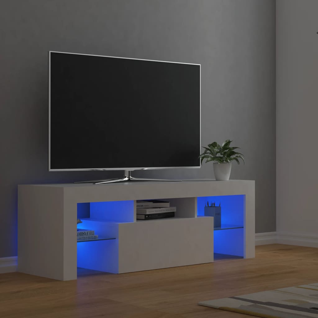 Tv-meubel met LED-verlichting 120x35x40 cm wit Wit